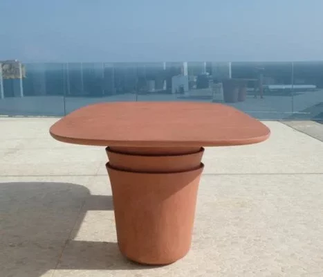table_ovale_terracotta_kasane_gervasoni